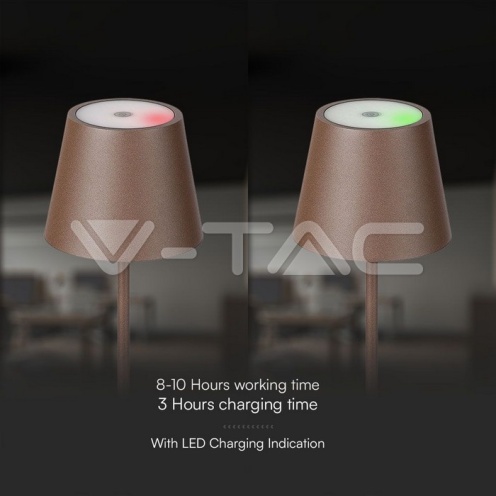 1.5W LED Настолна Лампа 3000K IP54 Пясък Кафяво Тяло - изглед 3 - rZ commerce 1.5W LED Настолна Лампа 3000K IP54 Пясък Кафяво Тяло - изглед 3