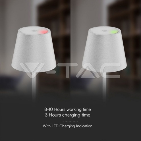 1.5W LED Настолна Лампа 3000K IP54 Пясък Бяло Тяло - изглед 3 - rZ commerce 1.5W LED Настолна Лампа 3000K IP54 Пясък Бяло Тяло - изглед 3