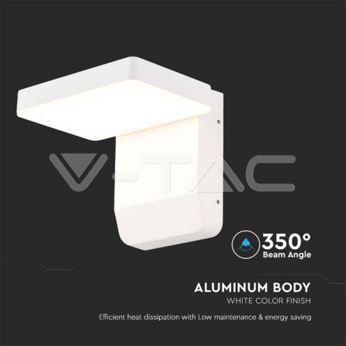 20W ЛЕД Стенна Лампа Бяла Квадрат 3000К IP65 - изглед 3