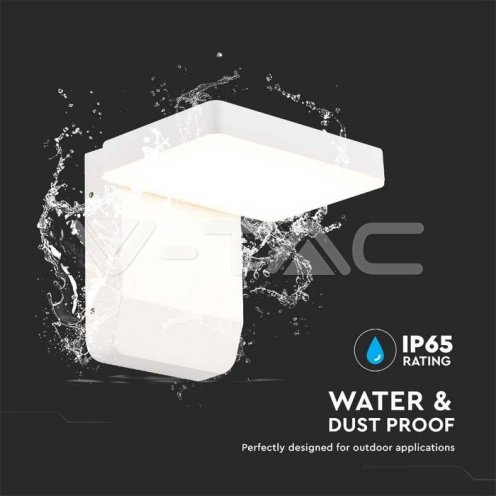 20W ЛЕД Стенна Лампа Бяла Квадрат 3000К IP65 - изглед 4