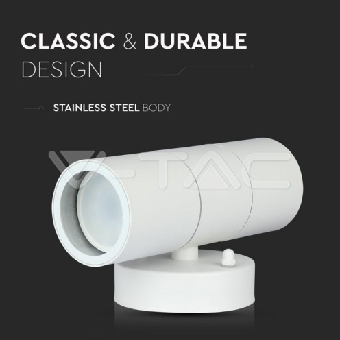 GU10 Wall Fitting Stainless Steel Body Matt White IP44 2Way - изглед 11