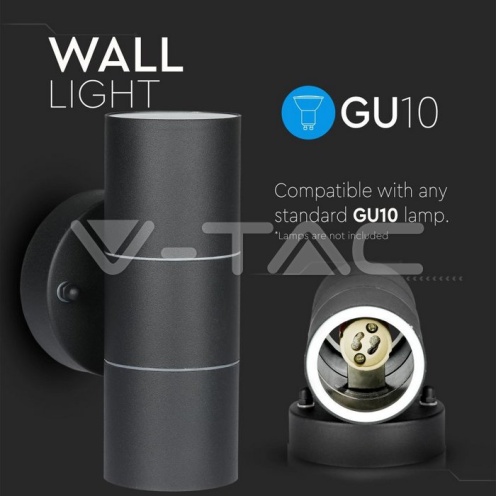 GU10 Wall Fitting Stainless Steel Body Matt Black IP44 2Way - изглед 13