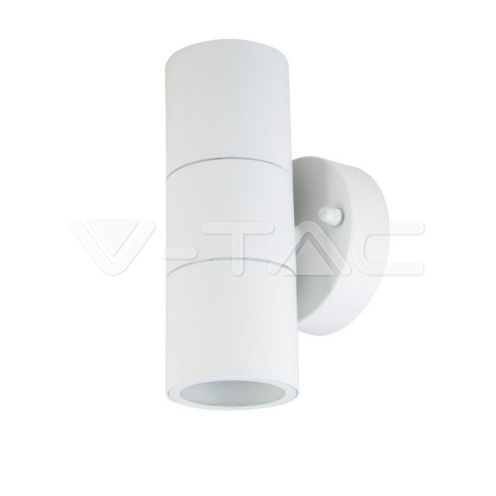 GU10 Wall Fitting Stainless Steel Body Matt White IP44 2Way - изглед 1