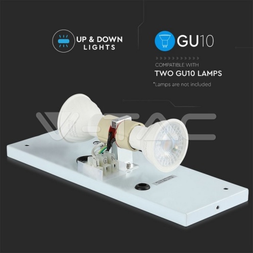 2xGU10 Фасаден Аплик Бял Квадрат IP44 - изглед 2 - rZ commerce 2xGU10 Фасаден Аплик Бял Квадрат IP44 - изглед 2