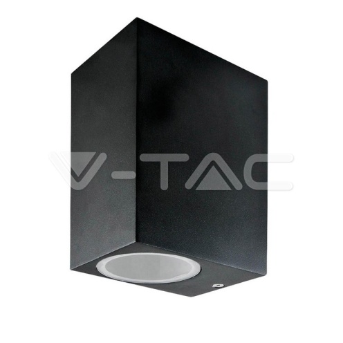 Фасадно Тяло За Стена GU10 Алуминий Квадрат Черно Две Посоки IP44 - изглед 1 - rZ commerce Фасадно Тяло За Стена GU10 Алуминий Квадрат Черно Две Посоки IP44 - изглед 1