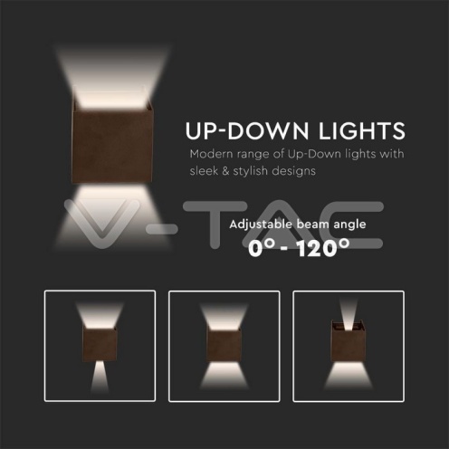 12W Стенна BRIDGELUX 3000K CORTEN квадрат IP65 - изглед 9