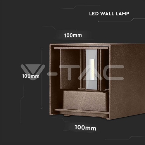 12W Стенна BRIDGELUX 3000K CORTEN квадрат IP65 - изглед 11