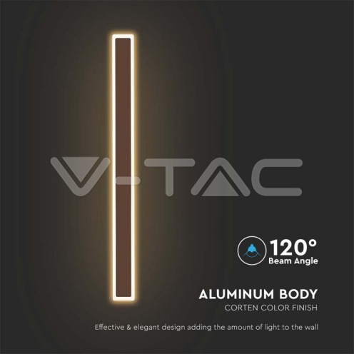 17W Стенна Лампа Corten 3000K IP54 - изглед 3