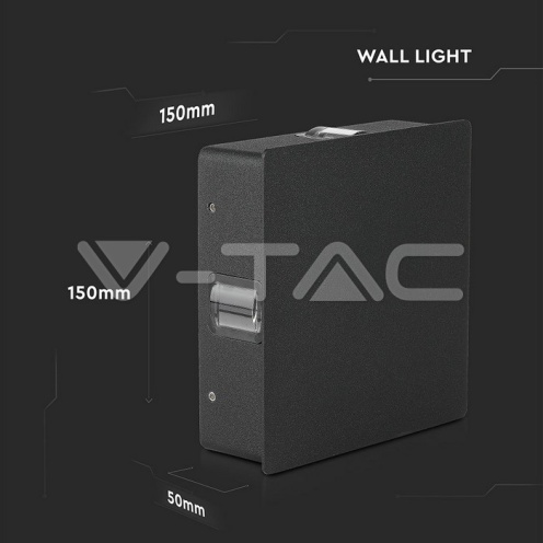 4W Стенна Лампа Черно Тяло Квадрат 4000К IP65 - изглед 2