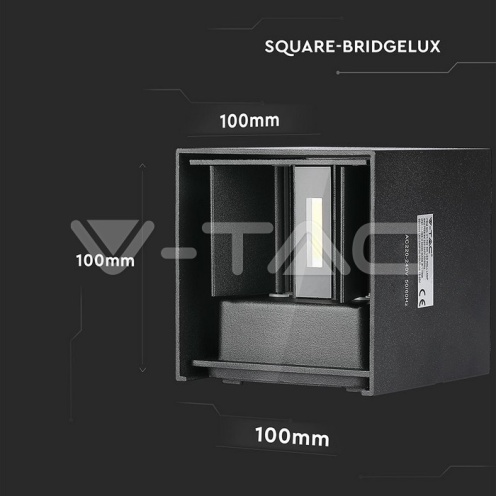 5W Аплик черно тяло квадрат IP65 3000K 700Lm - изглед 11 - rZ commerce 5W Аплик черно тяло квадрат IP65 3000K 700Lm - изглед 11