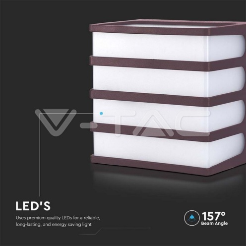 8W LED Стенен Аплик 3000К Кафяв 750Lm - изглед 3 - rZ commerce 8W LED Стенен Аплик 3000К Кафяв 750Lm - изглед 3