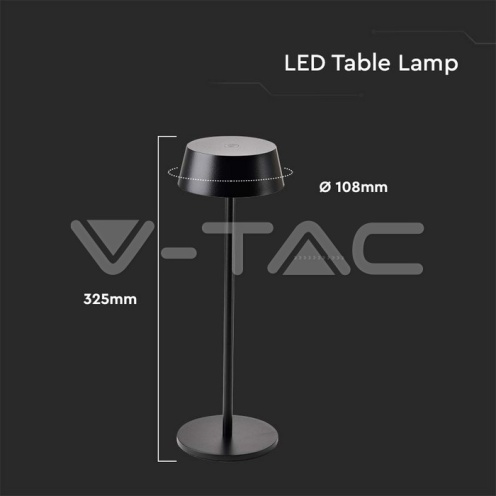 Led 2W настолна лампа 3000К черна IP54 - изглед 6 - rZ commerce Led 2W настолна лампа 3000К черна IP54 - изглед 6