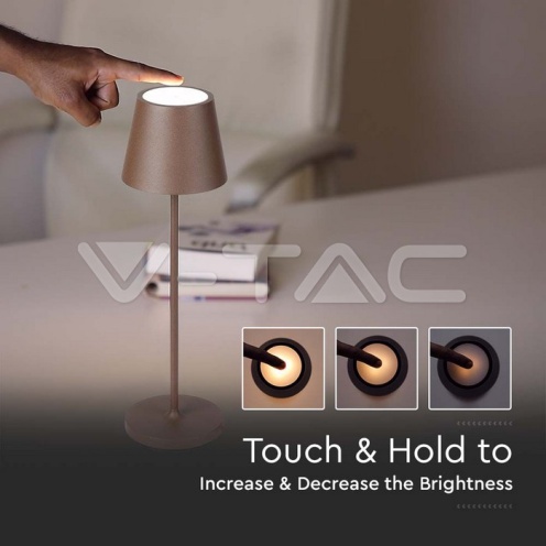 2W LED Настолна Лампа 4400mA Батерия Бежово Тяло IP54 3000K - изглед 13