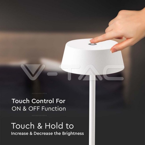 2W LED Настолна Лампа Бяло Тяло 3000К IP54 - изглед 3 - rZ commerce 2W LED Настолна Лампа Бяло Тяло 3000К IP54 - изглед 3