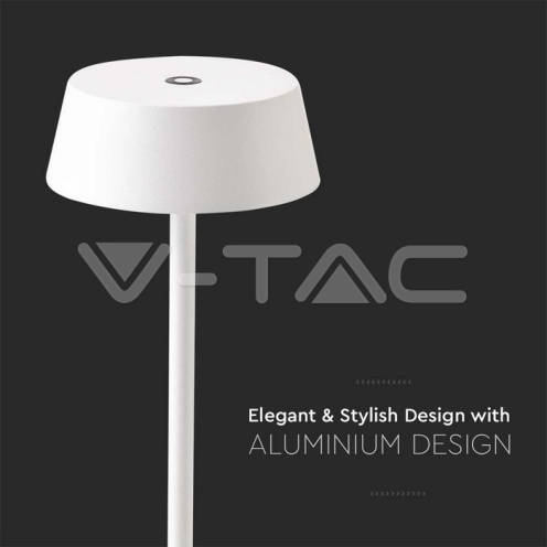 2W LED Настолна Лампа Бяло Тяло 3000К IP54 - изглед 2 - rZ commerce 2W LED Настолна Лампа Бяло Тяло 3000К IP54 - изглед 2