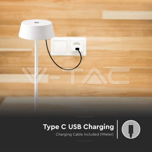 2W LED Настолна Лампа Бяло Тяло 3000К IP54 - изглед 5 - rZ commerce 2W LED Настолна Лампа Бяло Тяло 3000К IP54 - изглед 5