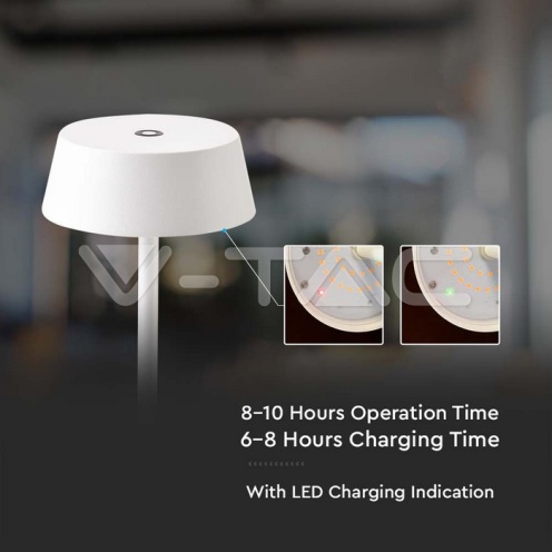 2W LED Настолна Лампа Бяло Тяло 3000К IP54 - изглед 4 - rZ commerce 2W LED Настолна Лампа Бяло Тяло 3000К IP54 - изглед 4
