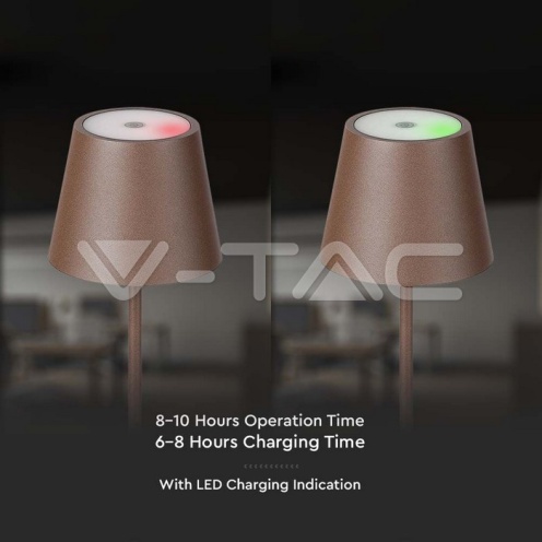 2W LED Настолна Лампа 4400mA Батерия Бежово Тяло IP54 3000K - изглед 2