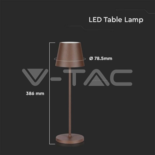 2W LED Настолна Лампа 4400mA Батерия Бежово Тяло IP54 3000K - изглед 4