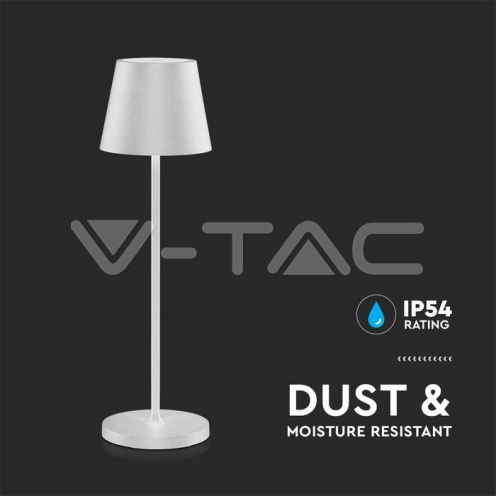 2W LED Настолна Лампа 4400mA Батерия Бяло Тяло IP54 3000K - изглед 12 - rZ commerce 2W LED Настолна Лампа 4400mA Батерия Бяло Тяло IP54 3000K - изглед 12