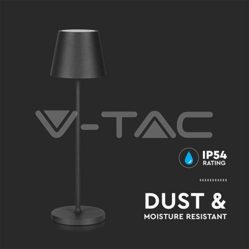 2W LED Настолна Лампа 4400mA Батерия Черно Тяло IP54 3000K - изглед 3 - rZ commerce 2W LED Настолна Лампа 4400mA Батерия Черно Тяло IP54 3000K - изглед 3