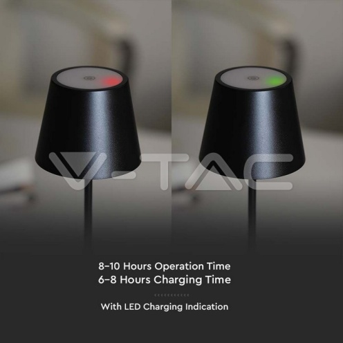 2W LED Настолна Лампа 4400mA Батерия Черно Тяло IP54 3000K - изглед 2 - rZ commerce 2W LED Настолна Лампа 4400mA Батерия Черно Тяло IP54 3000K - изглед 2