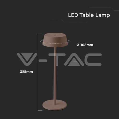 2W LED Настолна Лампа Бежово IP54 3000K - изглед 6 - rZ commerce 2W LED Настолна Лампа Бежово IP54 3000K - изглед 6