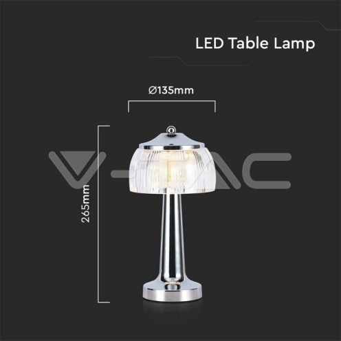 LED Настолна Лампа 1800mAH Батерия 13.5*26.5 Хром 3IN1 - изглед 5 - rZ commerce LED Настолна Лампа 1800mAH Батерия 13.5*26.5 Хром 3IN1 - изглед 5