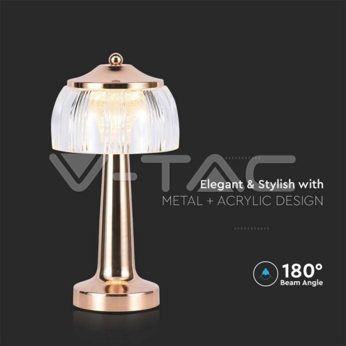 1W LED Настолна Лампа Батерия Злато 3 в 1 55lm - изглед 2 - rZ commerce 1W LED Настолна Лампа Батерия Злато 3 в 1 55lm - изглед 2