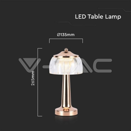 1W LED Настолна Лампа Батерия Злато 3 в 1 55lm - изглед 5 - rZ commerce 1W LED Настолна Лампа Батерия Злато 3 в 1 55lm - изглед 5