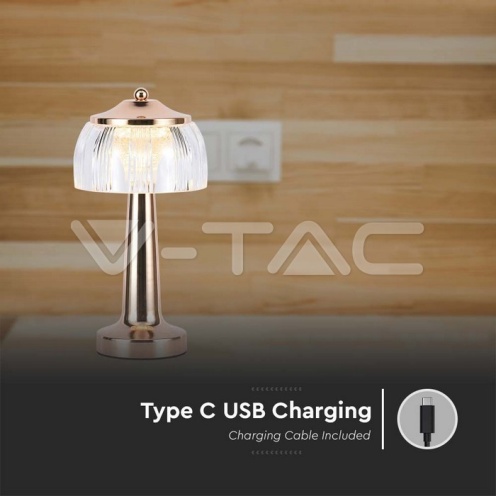 1W LED Настолна Лампа Батерия Злато 3 в 1 55lm - изглед 4 - rZ commerce 1W LED Настолна Лампа Батерия Злато 3 в 1 55lm - изглед 4