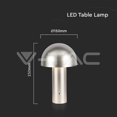LED Настолна Лампа 1800mAh Батерия 150x250 3 в 1 Шампанско Тяло 200Lm - изглед 5 - rZ commerce LED Настолна Лампа 1800mAh Батерия 150x250 3 в 1 Шампанско Тяло 200Lm - изглед 5