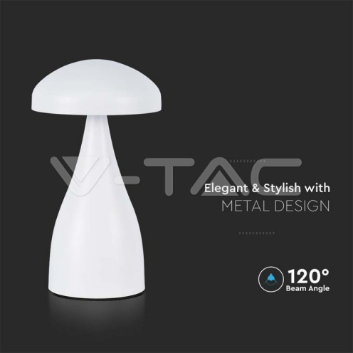 LED Настолна Лампа 800mAh Батерия 120x220 3 в 1 Бяло Тяло - изглед 2 - rZ commerce LED Настолна Лампа 800mAh Батерия 120x220 3 в 1 Бяло Тяло - изглед 2
