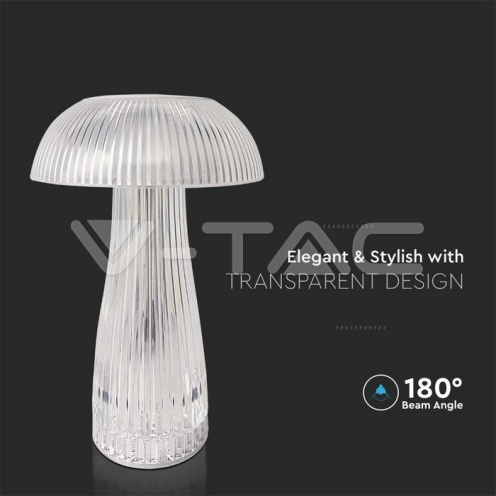 LED Настолна Лампа 800mAh Батерия 160 x 250 3 в 1 Прозрачно Тяло 3000K 50Lm - изглед 2 - rZ commerce LED Настолна Лампа 800mAh Батерия 160 x 250 3 в 1 Прозрачно Тяло 3000K 50Lm - изглед 2