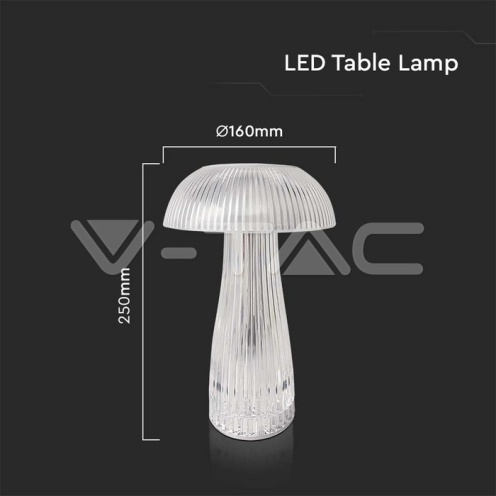 LED Настолна Лампа 800mAh Батерия 160 x 250 3 в 1 Прозрачно Тяло 3000K 50Lm - изглед 5 - rZ commerce LED Настолна Лампа 800mAh Батерия 160 x 250 3 в 1 Прозрачно Тяло 3000K 50Lm - изглед 5