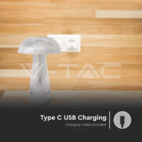 LED Настолна Лампа 800mAh Батерия 160 x 250 3 в 1 Прозрачно Тяло 3000K 50Lm - изглед 4 - rZ commerce LED Настолна Лампа 800mAh Батерия 160 x 250 3 в 1 Прозрачно Тяло 3000K 50Lm - изглед 4