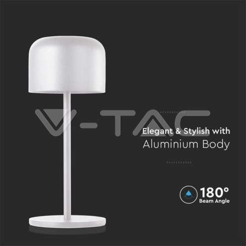 LED Настолна Лампа 2200mAH Батерия D86*H210mm Бяло Тяло IP54 3000K+6000K - изглед 2 - rZ commerce LED Настолна Лампа 2200mAH Батерия D86*H210mm Бяло Тяло IP54 3000K+6000K - изглед 2
