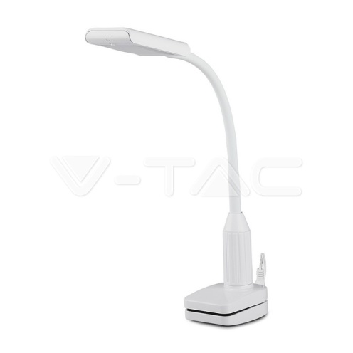 7W LED Настолна Лампа С Щипка Бяла 3000К - изглед 1