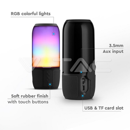 2*3W LED Лампа Колона USB + TF Слот Черна - изглед 5 - rZ commerce 2*3W LED Лампа Колона USB + TF Слот Черна - изглед 5