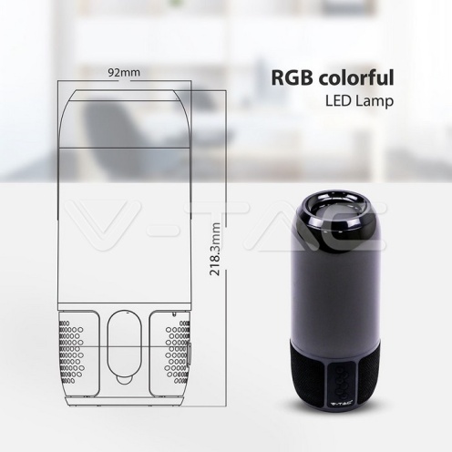 2*3W LED Лампа Колона USB + TF Слот Черна - изглед 8 - rZ commerce 2*3W LED Лампа Колона USB + TF Слот Черна - изглед 8