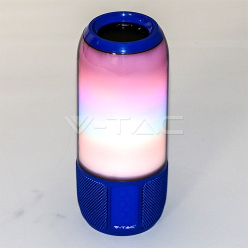 2*3W LED Лампа Колона USB + TF Слот Синя - изглед 3