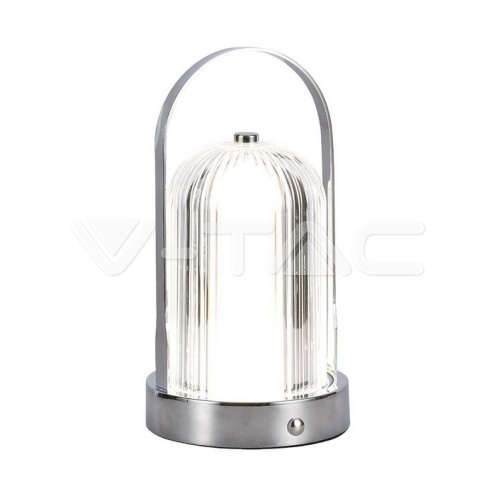 LED Настолна Лампа 1800mAH Батерия 120*190 Хром 3 в 1 - изглед 1 - rZ commerce LED Настолна Лампа 1800mAH Батерия 120*190 Хром 3 в 1 - изглед 1