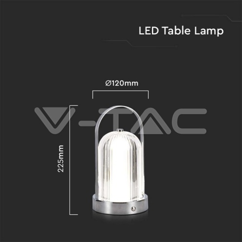 LED Настолна Лампа 1800mAH Батерия 120*190 Хром 3 в 1 - изглед 5 - rZ commerce LED Настолна Лампа 1800mAH Батерия 120*190 Хром 3 в 1 - изглед 5