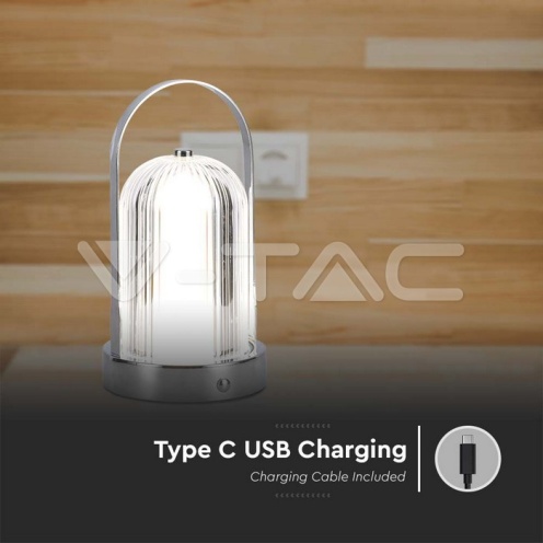 LED Настолна Лампа 1800mAH Батерия 120*190 Хром 3 в 1 - изглед 4 - rZ commerce LED Настолна Лампа 1800mAH Батерия 120*190 Хром 3 в 1 - изглед 4