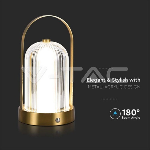 LED Настолна Лампа 1800mAH Батерия 120*190 Злато 3 в 1 - изглед 2 - rZ commerce LED Настолна Лампа 1800mAH Батерия 120*190 Злато 3 в 1 - изглед 2