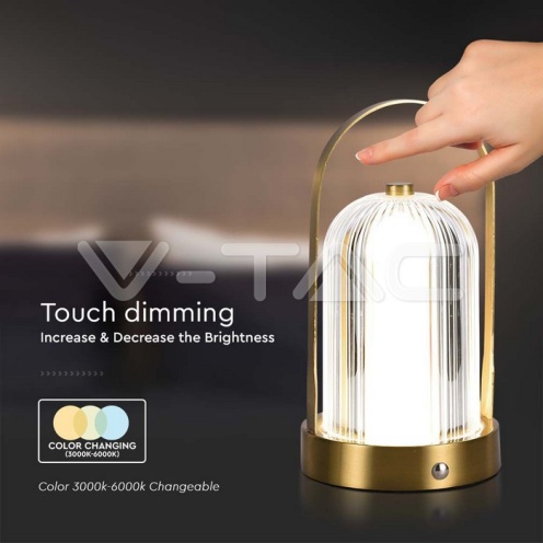 LED Настолна Лампа 1800mAH Батерия 120*190 Злато 3 в 1 - изглед 3 - rZ commerce LED Настолна Лампа 1800mAH Батерия 120*190 Злато 3 в 1 - изглед 3