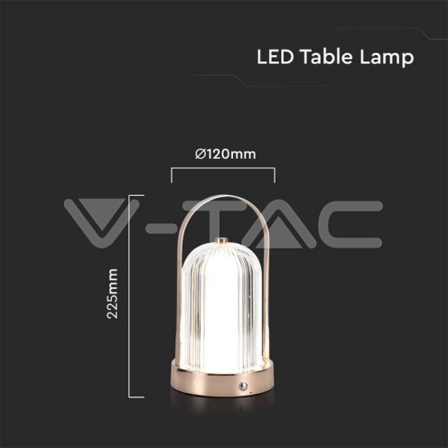 LED Настолна Лампа 1800mAH Батерия 120*190 Злато 3 в 1 - изглед 5 - rZ commerce LED Настолна Лампа 1800mAH Батерия 120*190 Злато 3 в 1 - изглед 5