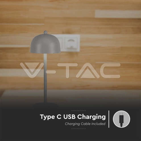 LED Настолна Лампа 1800mAH Батерия 115*300 3IN1 Сиво Тяло - изглед 4 - rZ commerce LED Настолна Лампа 1800mAH Батерия 115*300 3IN1 Сиво Тяло - изглед 4