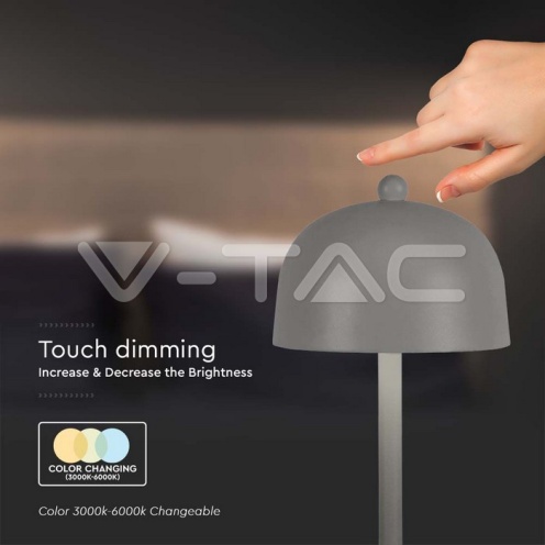 LED Настолна Лампа 1800mAH Батерия 115*300 3IN1 Сиво Тяло - изглед 3 - rZ commerce LED Настолна Лампа 1800mAH Батерия 115*300 3IN1 Сиво Тяло - изглед 3