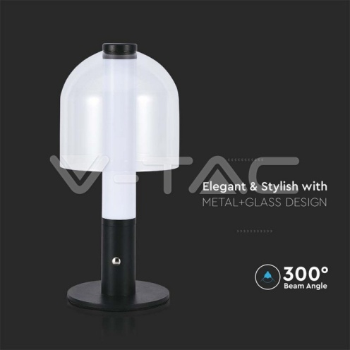2W LED Настолна Лампа 3 в 1 Черно + прозрачно стъклено тяло 100lm - изглед 2 - rZ commerce 2W LED Настолна Лампа 3 в 1 Черно + прозрачно стъклено тяло 100lm - изглед 2